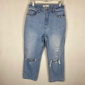 Abercrombie & Fitch Curve Love Ultra High Rise Ankle Straight Jeans 30 S
